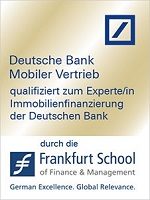 Expertensiegel für Immobilienfinanzierung Zertifikat qualifiziert zur Expertin Immobilienfinanzierung der Deutschen Bank