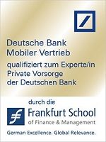 Zertifikat qualifiziert zum Experten Private Vorsorge der Deutschen Bank