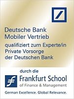 Expertensiegel für Private Vorsorge Zertifikat qualifiziert zur Expertin Private Vorsorge der Deutschen Bank