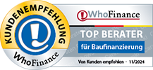WhoFinance Kundenempfehlung: Top Berater für Baufinanzierung 11/2024
