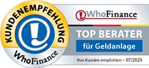 Kundenempfehlung WhoFinance Top Berater 2023