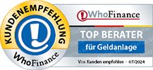 Kundenempfehlung WhoFinance Top Berater 2024
