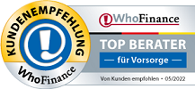 Top Berater für Vorsorge - Von Kunden empfohlen: 05/2022