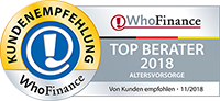 WhoFinance Top Berater 2018 Altersvorsorge